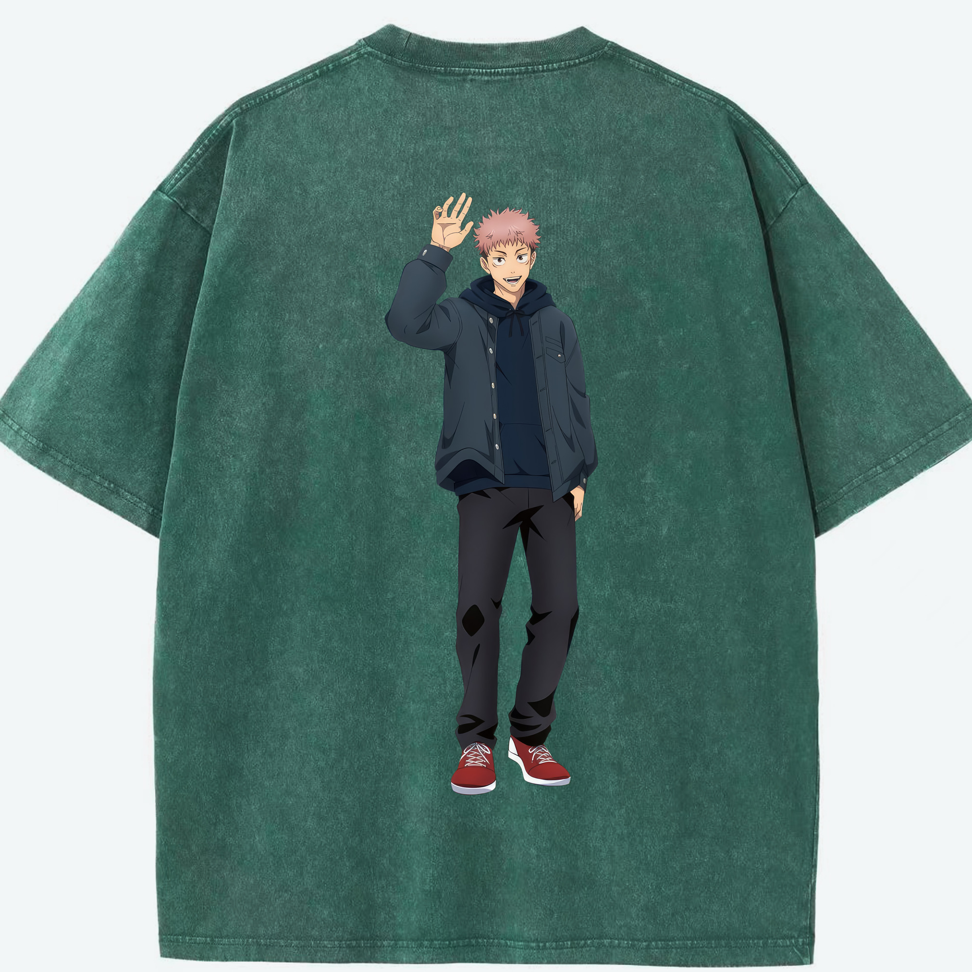 （画像用） 呪術廻戦 Jujutsu Kaisen 綿100% ヴィンテージ風 半袖Tシャツ（背面プリント）